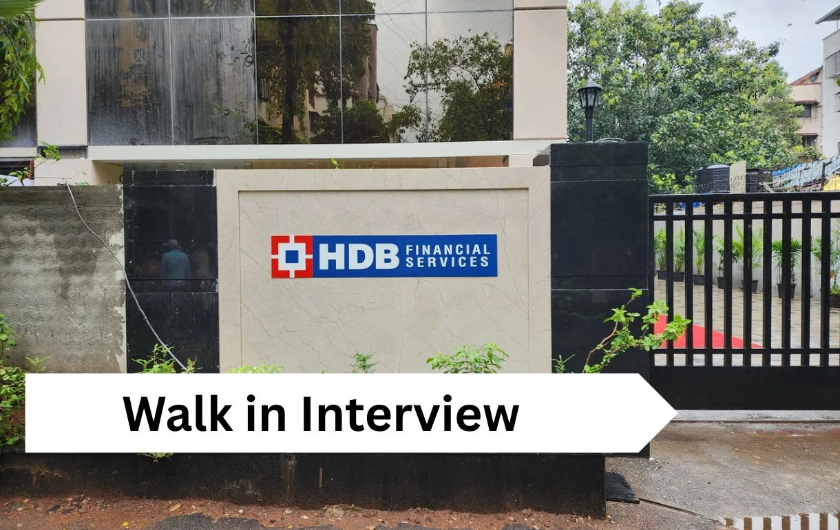 HDB Walk ins for Fresher in Bengaluru | Any Graduate Apply