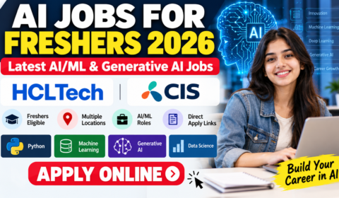 AI Jobs for Freshers 2026 in India – AI/ML Careers and Apply Online